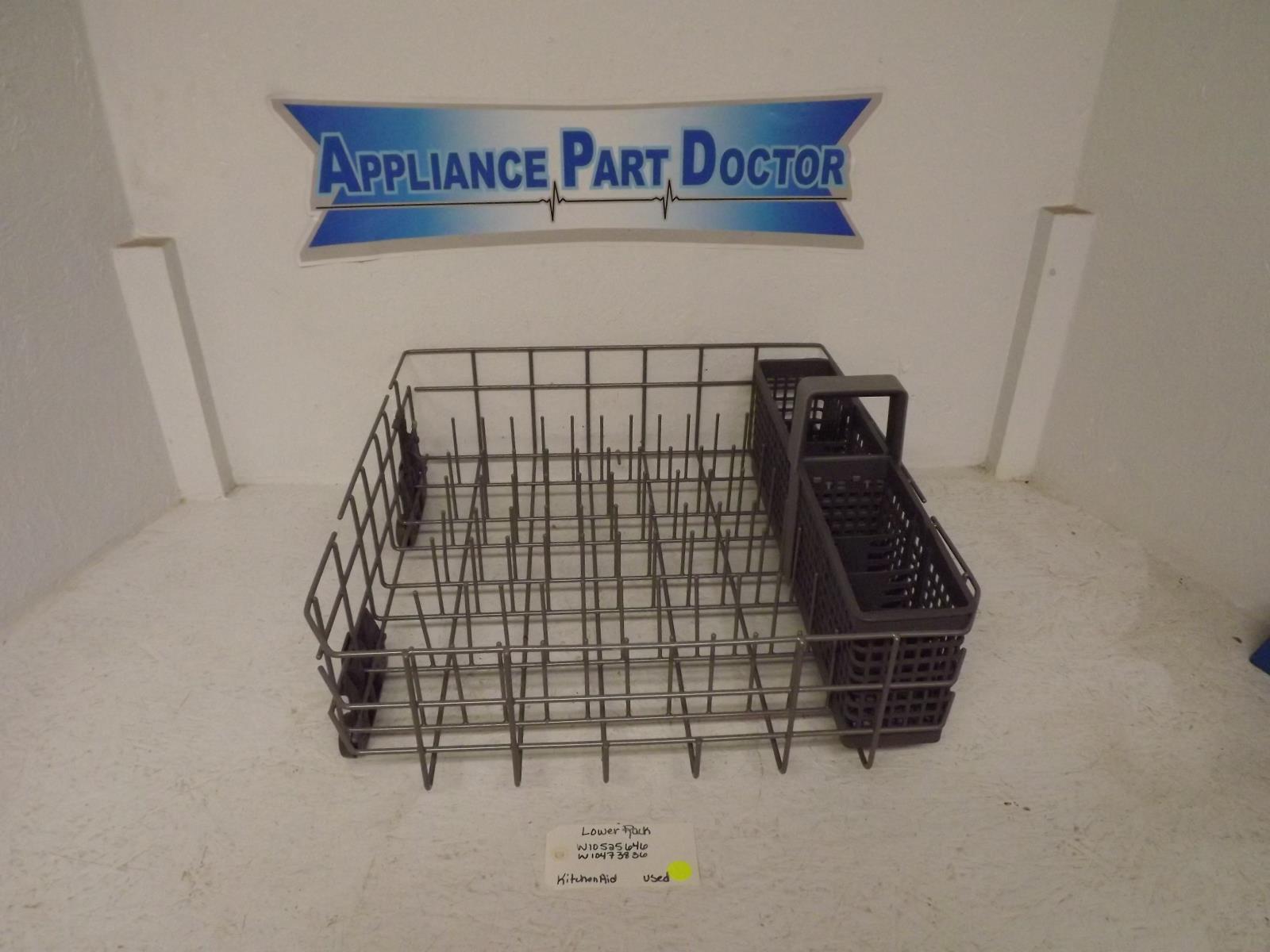KitchenAid Dishwasher W10525646 W10473836 Lower Rack Used KitchenAid Dishwasher W10525646 W10473836 Lower Rack Used